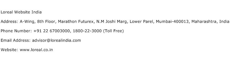 Loreal Website India Address Contact Number