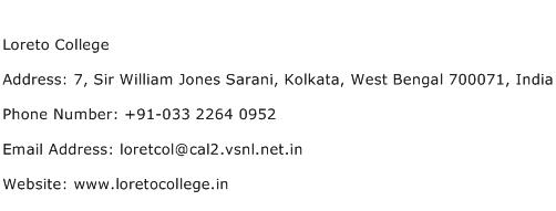 Loreto College Address Contact Number