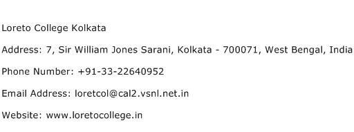 Loreto College Kolkata Address Contact Number