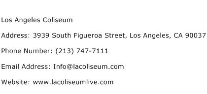 Los Angeles Coliseum Address Contact Number