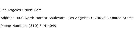 Los Angeles Cruise Port Address Contact Number