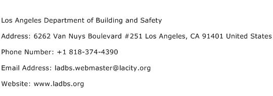 Los Angeles Department of Building and Safety Address Contact Number