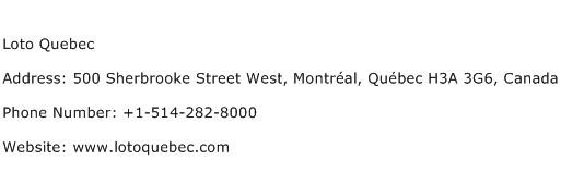 Loto Quebec Address Contact Number