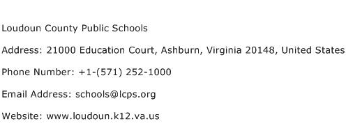 Loudoun County Public Schools Address Contact Number