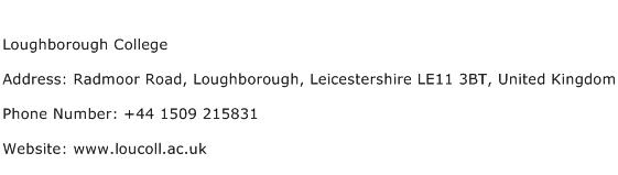 Loughborough College Address Contact Number