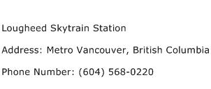 Lougheed Skytrain Station Address Contact Number