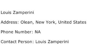 Louis Zamperini Address Contact Number