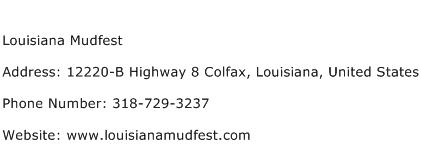 Louisiana Mudfest Address Contact Number