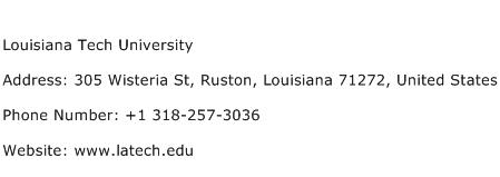 Louisiana Tech University Address Contact Number