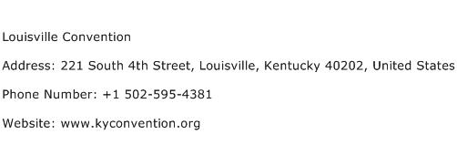 Louisville Convention Address Contact Number