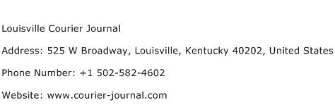 Louisville Courier Journal Address Contact Number