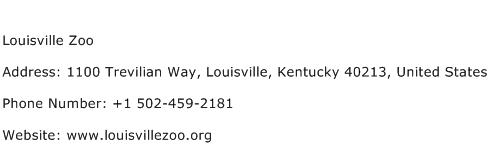 Louisville Zoo Address Contact Number