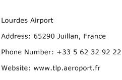 Lourdes Airport Address Contact Number
