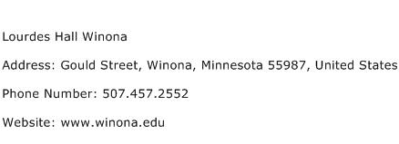Lourdes Hall Winona Address Contact Number