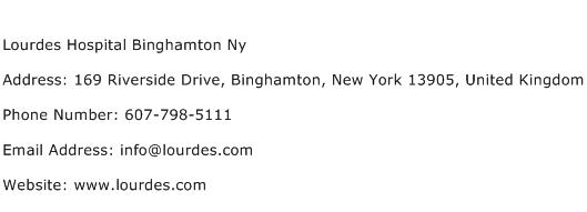 Lourdes Hospital Binghamton Ny Address Contact Number