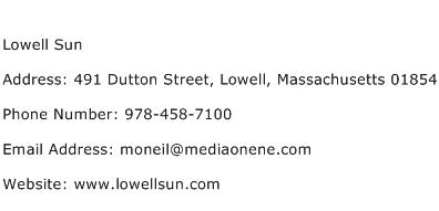 Lowell Sun Address Contact Number