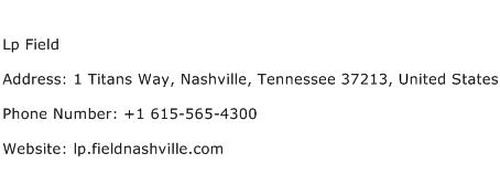 Lp Field Address Contact Number