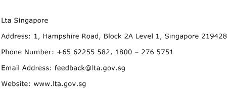 Lta Singapore Address Contact Number