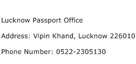 Lucknow Passport Office Address Contact Number