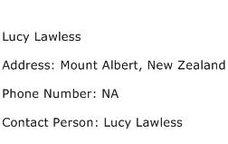 Lucy Lawless Address Contact Number