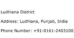 Ludhiana District Address Contact Number