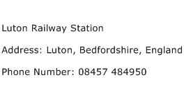 Luton Railway Station Address Contact Number