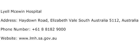 Lyell Mcewin Hospital Address Contact Number