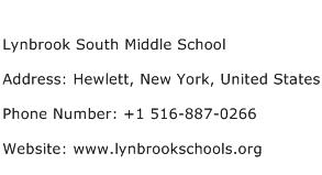 Lynbrook South Middle School Address Contact Number
