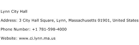 Lynn City Hall Address Contact Number
