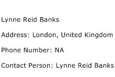 Lynne Reid Banks Address Contact Number
