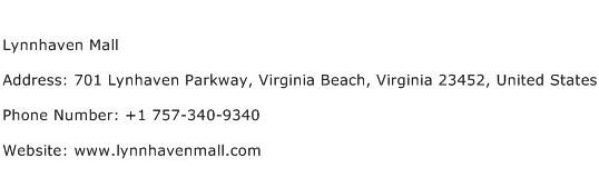 Lynnhaven Mall Address Contact Number