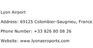 Lyon Airport Address Contact Number