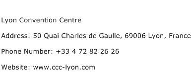 Lyon Convention Centre Address Contact Number
