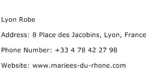 Lyon Robe Address Contact Number