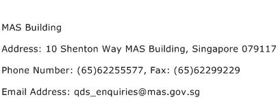 MAS Building Address Contact Number