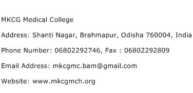 MKCG Medical College Address Contact Number