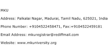 MKU Address Contact Number