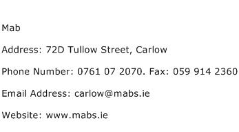 Mab Address Contact Number