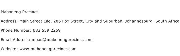 Maboneng Precinct Address Contact Number
