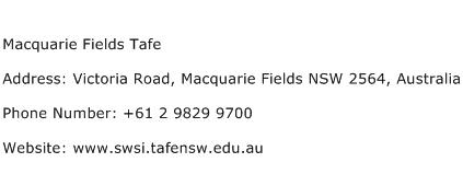 Macquarie Fields Tafe Address Contact Number