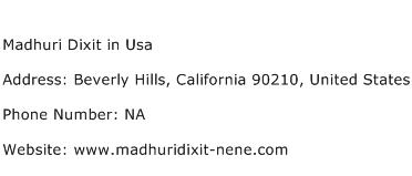 Madhuri Dixit in Usa Address Contact Number