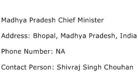 Madhya Pradesh Chief Minister Address Contact Number