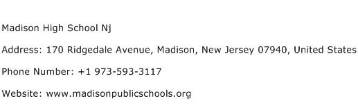 Madison High School Nj Address Contact Number