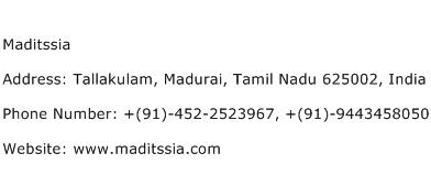 Maditssia Address Contact Number