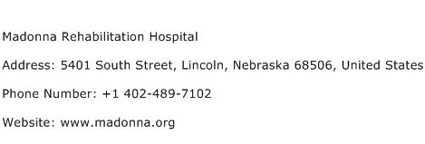 Madonna Rehabilitation Hospital Address Contact Number