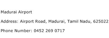 Madurai Airport Address Contact Number
