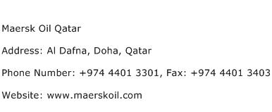 Maersk Oil Qatar Address Contact Number