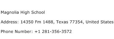 Magnolia High School Address Contact Number