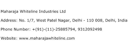 Maharaja Whiteline Industries Ltd Address Contact Number