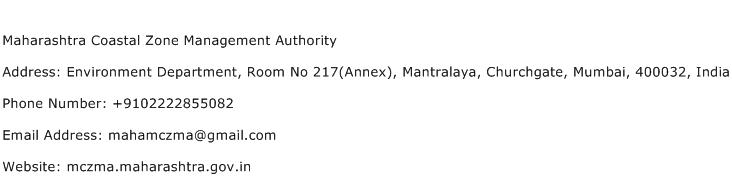Maharashtra Coastal Zone Management Authority Address Contact Number